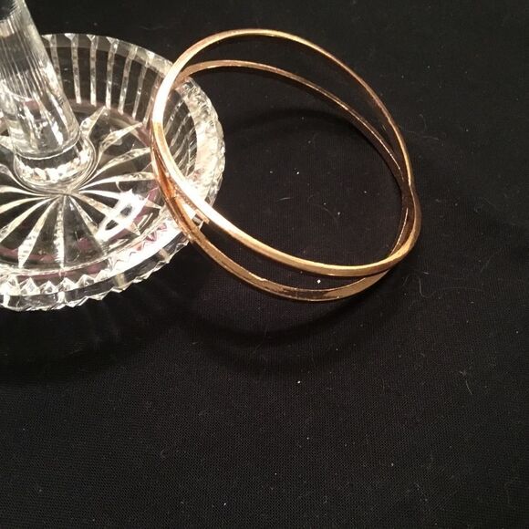 Rose Gold Tone Intersecting Bangle Bracelet - Picture 3 of 6